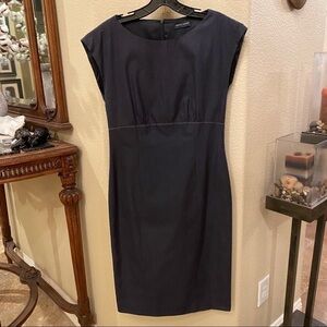 RENA LANGE Navy Polka Dot Sleeveless Dress Size 6